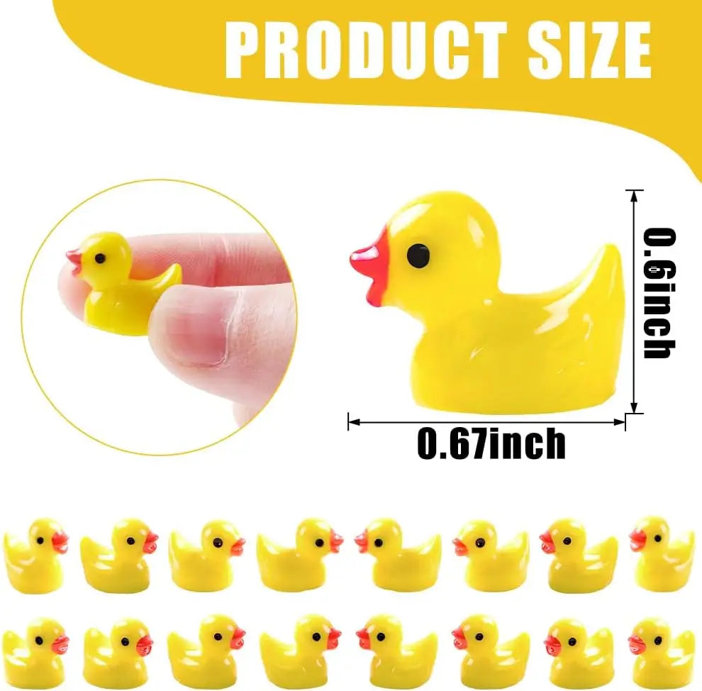 30/50Pc Mini Resin Yellow Duck Miniature Figures Micro Fairy Garden Landscape Doll House Dollhouse Potted Plants Cake Decor