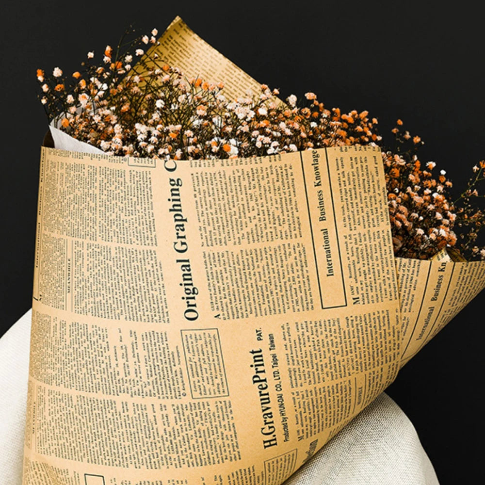 10 sheets per pack, vintage English newspaper kraft paper, brown kraft outer wrapping paper for gift packaging for gift wrapping