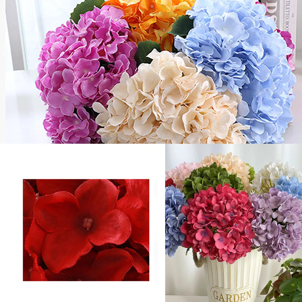 58cm Artificial Flowers Silk Hydrangea for Wedding Home Party Hotel Living Room Table Accessories Decoration