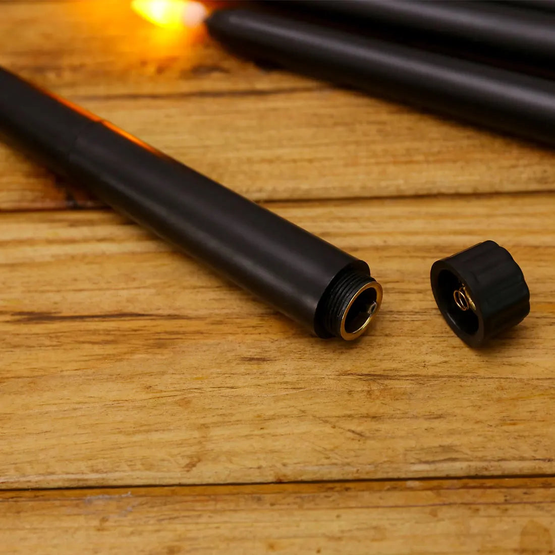 3 or 4 Pieces 11 Inch Halloween Black Flameless LED Taper Candles With Yellow/Warm White Light,Battery Plastic Fake LED Candles