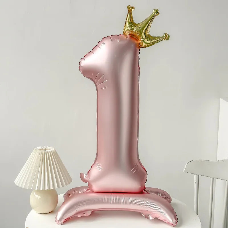 42 inch Pink Standing Crown Digital Girl Birthday Party Anniversary Party Decoration Balloon