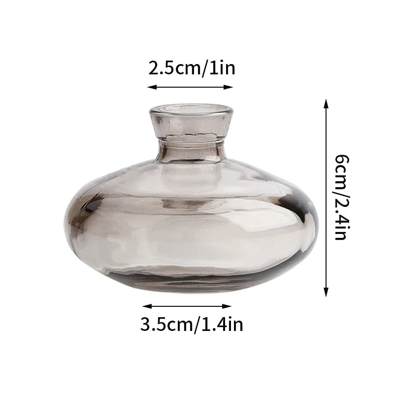 Transparent Glass Vase Retro Class Vase Pot Nordic Flower Bottle Retro Plants Glass Jar Wedding Decoration Home Decor florero