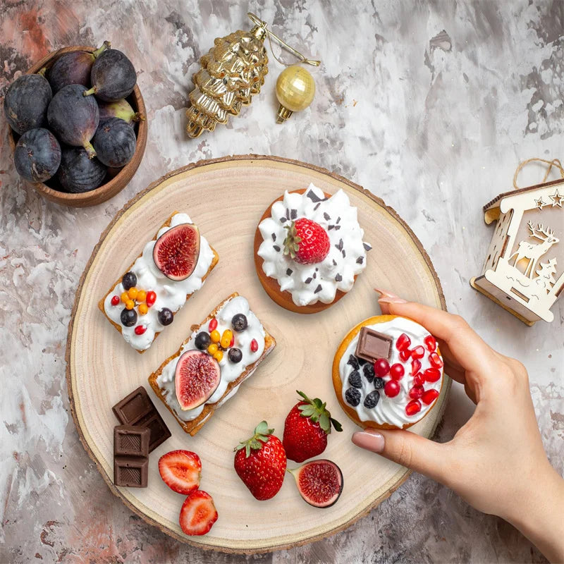 Wedding Cake Display Table, Cake Knife Set，Cheese Board,Solid Wood Dessert table, Wooden Single Layer Flower Pot Stand
