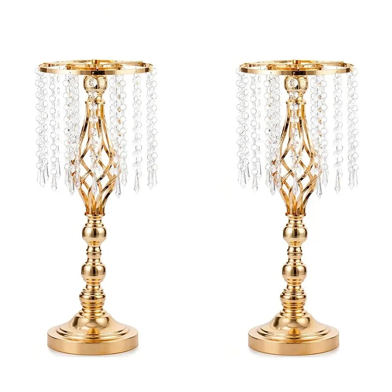 49/53cm Tall Crystal Candle Flower Holder Centerpiece Candle Holder Road Lead Flowers For Wedding Hotel Dining Table Party Decor