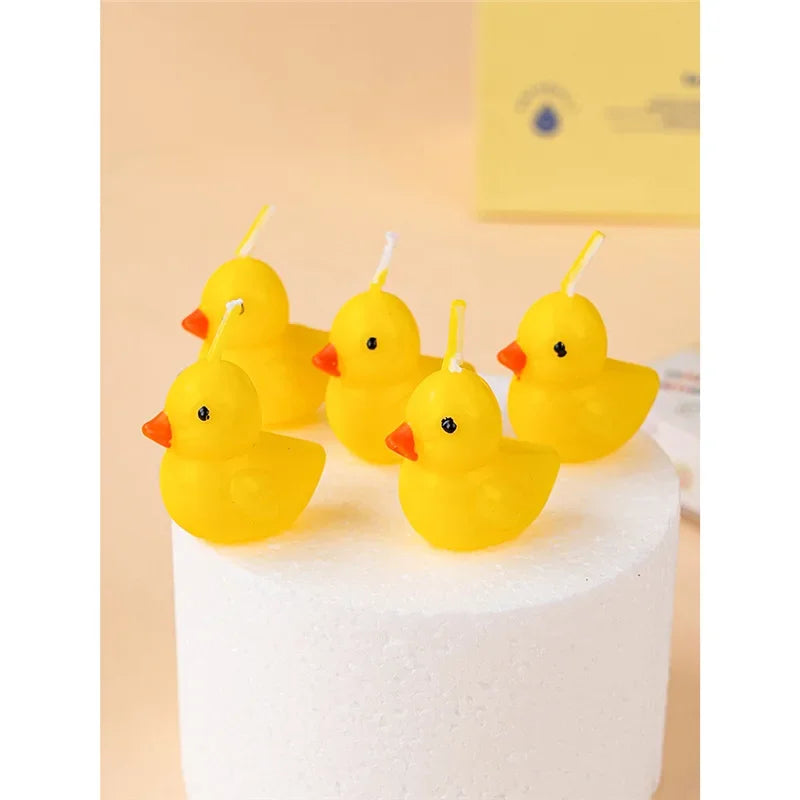 3pcs/set Yellow Duck Candles Birthday Candles Creative Cute Birthday Decoration Candles Children's Day Decorations