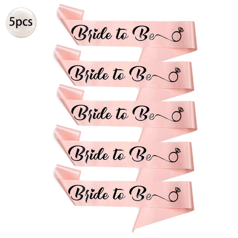 Bride to Be Bachelorette Party Sash with Gold Foil Lettering Bridal Shower Wedding Engagement Team Bride Sash Hen Party Supplies