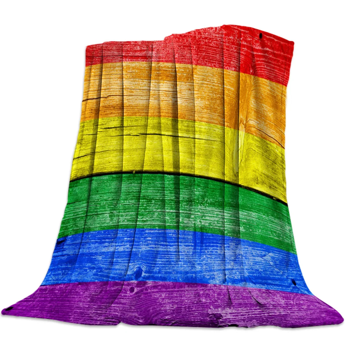 Flannel Blankets Colorful Stripe Lgbt Pride Rainbow Blanket Cushion Warm Throws on Sofa Bed Home Bedspread Travel Fleece Blanket
