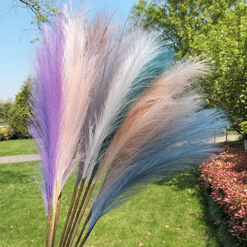 1PC Artificial Pampas Grass Fake Reeds Decor Vase Fillers Everlasting Flower Decor Centerpieces Wedding Arch Flower Faux Plants