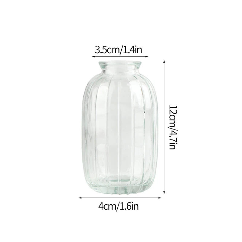 Transparent Glass Vase Retro Class Vase Pot Nordic Flower Bottle Retro Plants Glass Jar Wedding Decoration Home Decor florero