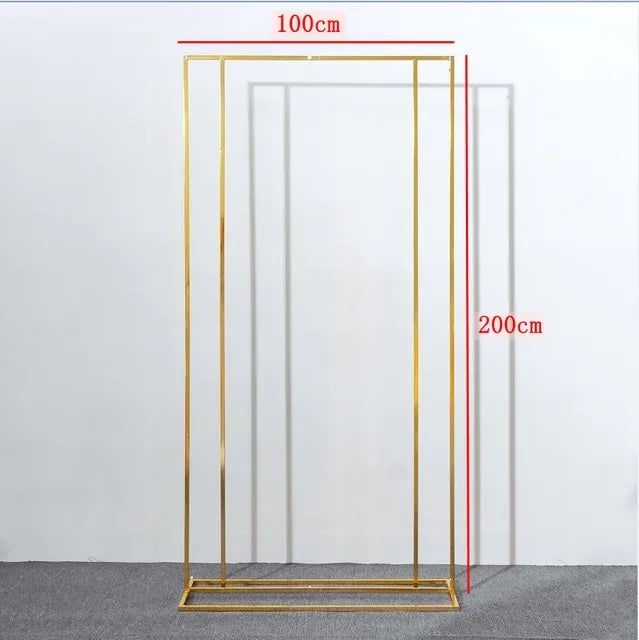 NEW Gold-Plated Wedding Arch, Shiny Gold Flower Stand, Welcome Door Wall Backdrop, Decoration Metal Frame