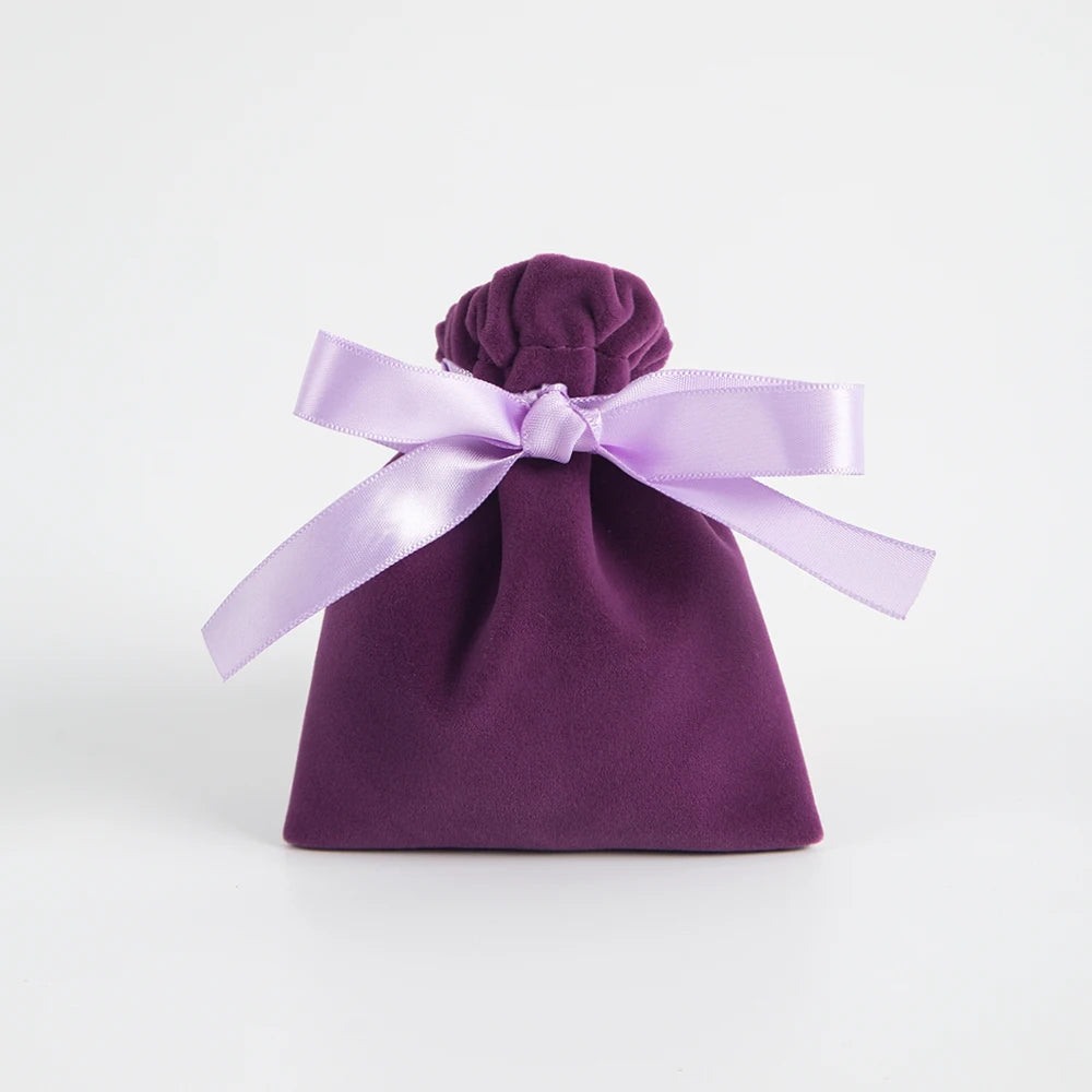 10pcs Bulk 10x12cm Jewelry Packing Ribbon Velvet Bags Gift Display Packing Storage Wedding Travel Candy Drawstring Dust Pouches