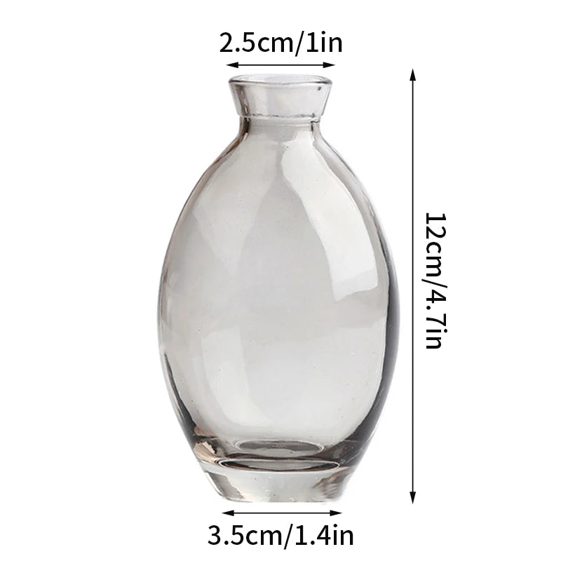 Transparent Glass Vase Retro Class Vase Pot Nordic Flower Bottle Retro Plants Glass Jar Wedding Decoration Home Decor florero