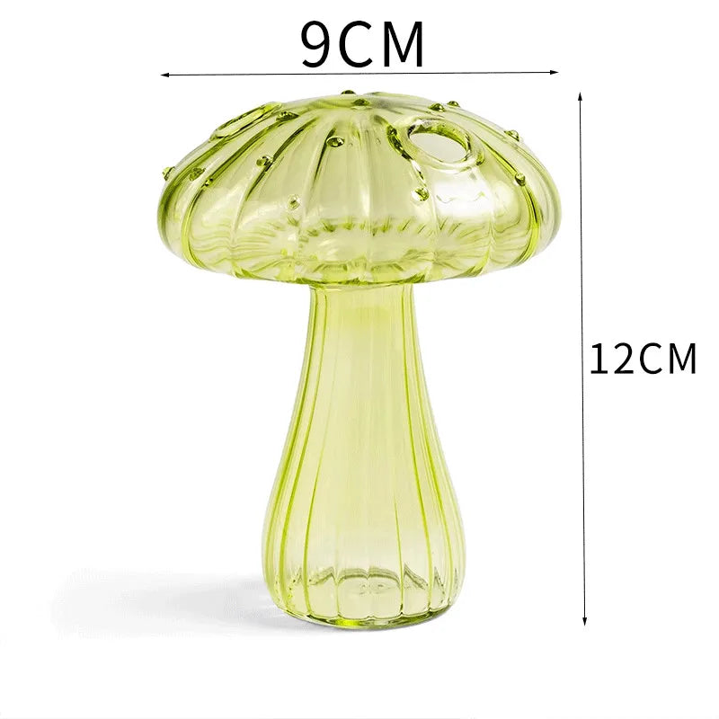 Mini Mushroom Glass Vase Hydroponic Aromatherapy Bottle Hydroponic Flower Plant Decoration Home Nordic Vase Table Creative Vase