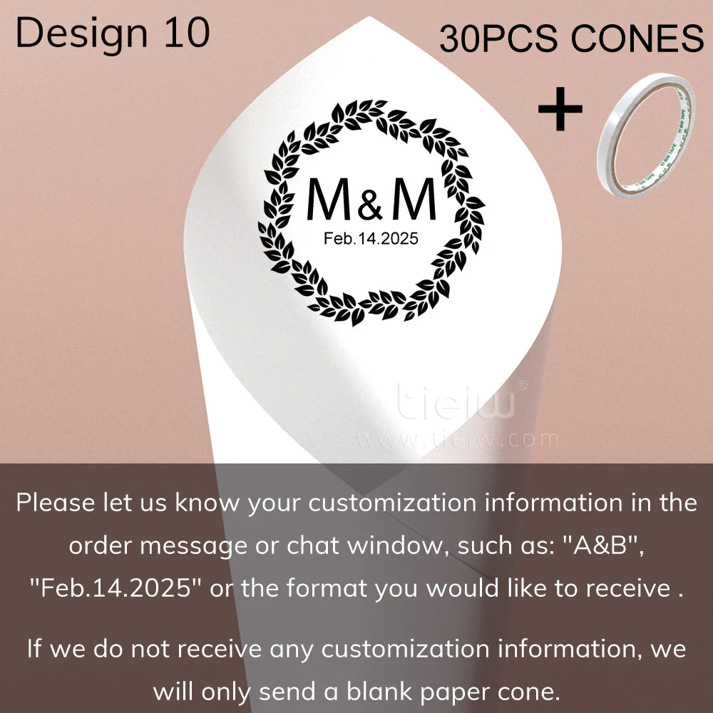 Personalized Wedding Confetti Cones with Names and Date Petal Candy Natural Confetti Customizable for Celebrations Decoration