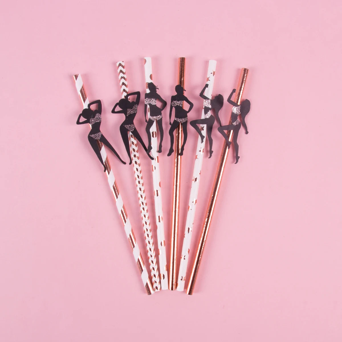 6/12pcs Bachelorette Party Paper Straws Dancing Men woman Straw Wedding Bridal Shower Decor Hen Night Adult Party Drinking favor