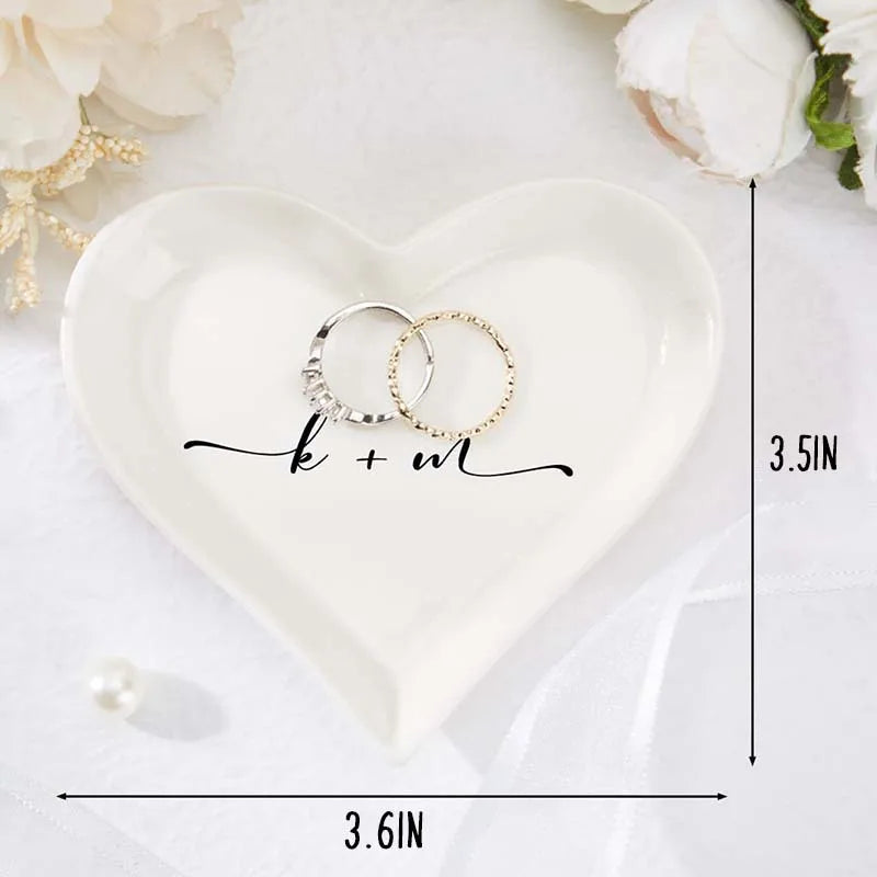 Personalized Wedding Ring Holder Coustom Engaged Trinket Tray Engagement Party Gift For Bride Anniversary Birthday Gift For Her