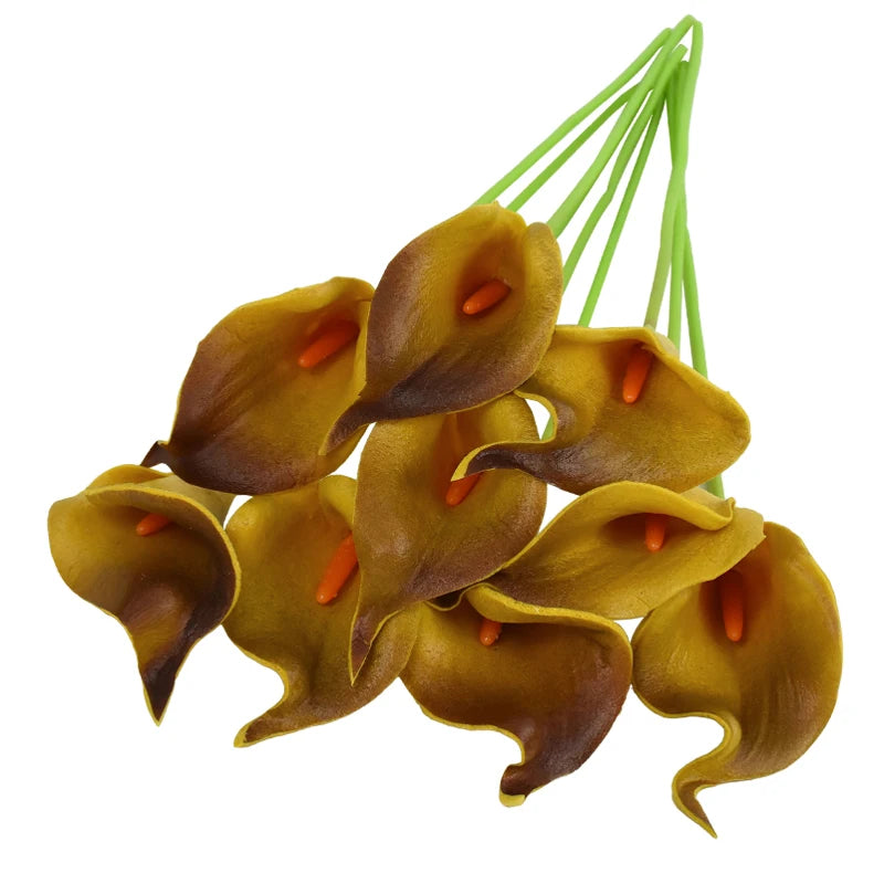 5/10Pcs Artificial Flowers Calla Lily Real Touch Tulip Flower Bouquets For Wedding Bride Home Vase Decoration Fake Plants Gifts