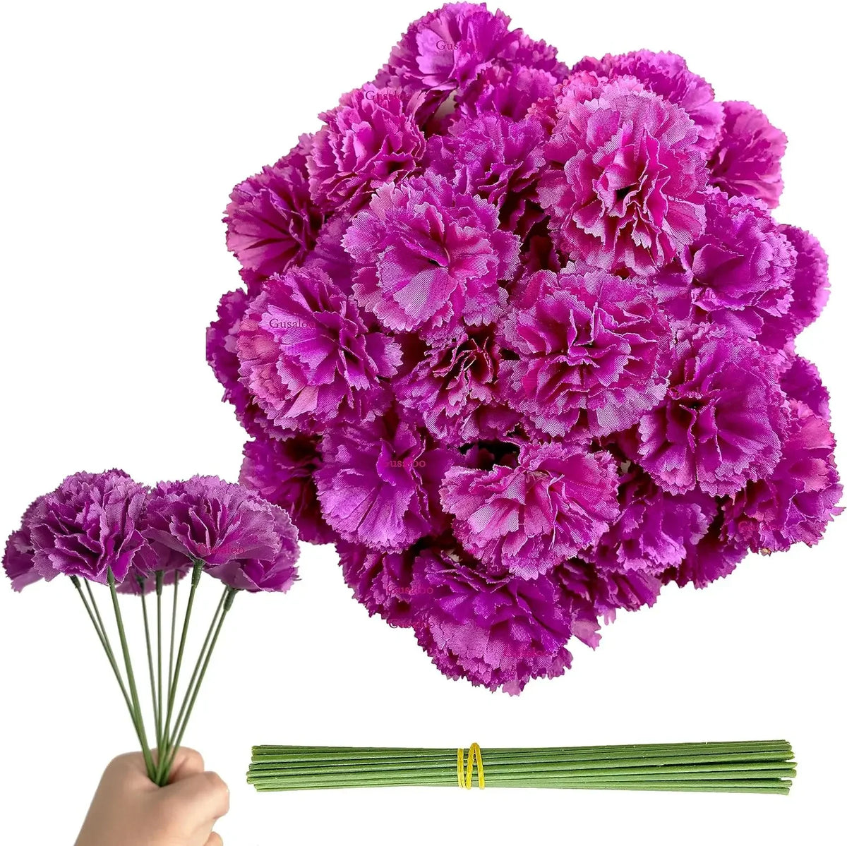 50Pcs Mexican Marigold Artificial Flowers for Day of The Dead Diwali Home DIY Craft Party Halloween Dia De Los Muertos Decor