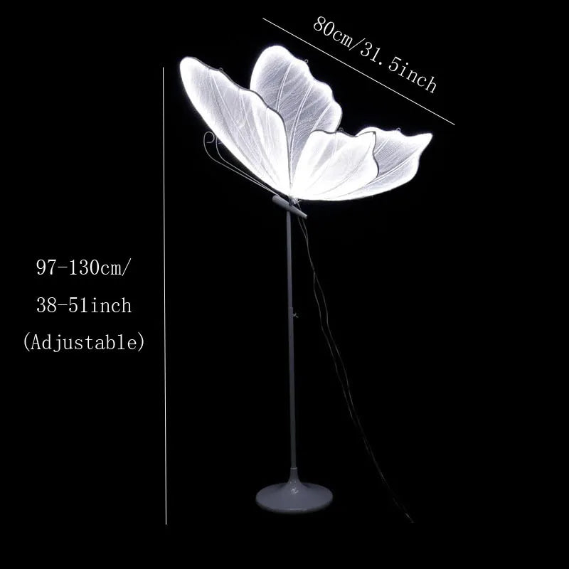 60/80/100cm Wedding Butterfly Floor lamp Creative Butterfly Ceiling Lamp Butterfly Hanging Decoration Prop for Wedding Christmas