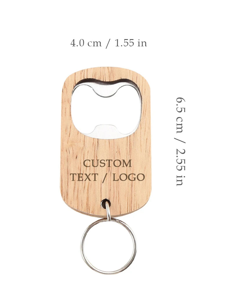 Custom Engraved Wooden Keychain Keyring Bottle Opener Wedding Party Favor Groomsmen Gifts Personalized Wedding Gift for Guest