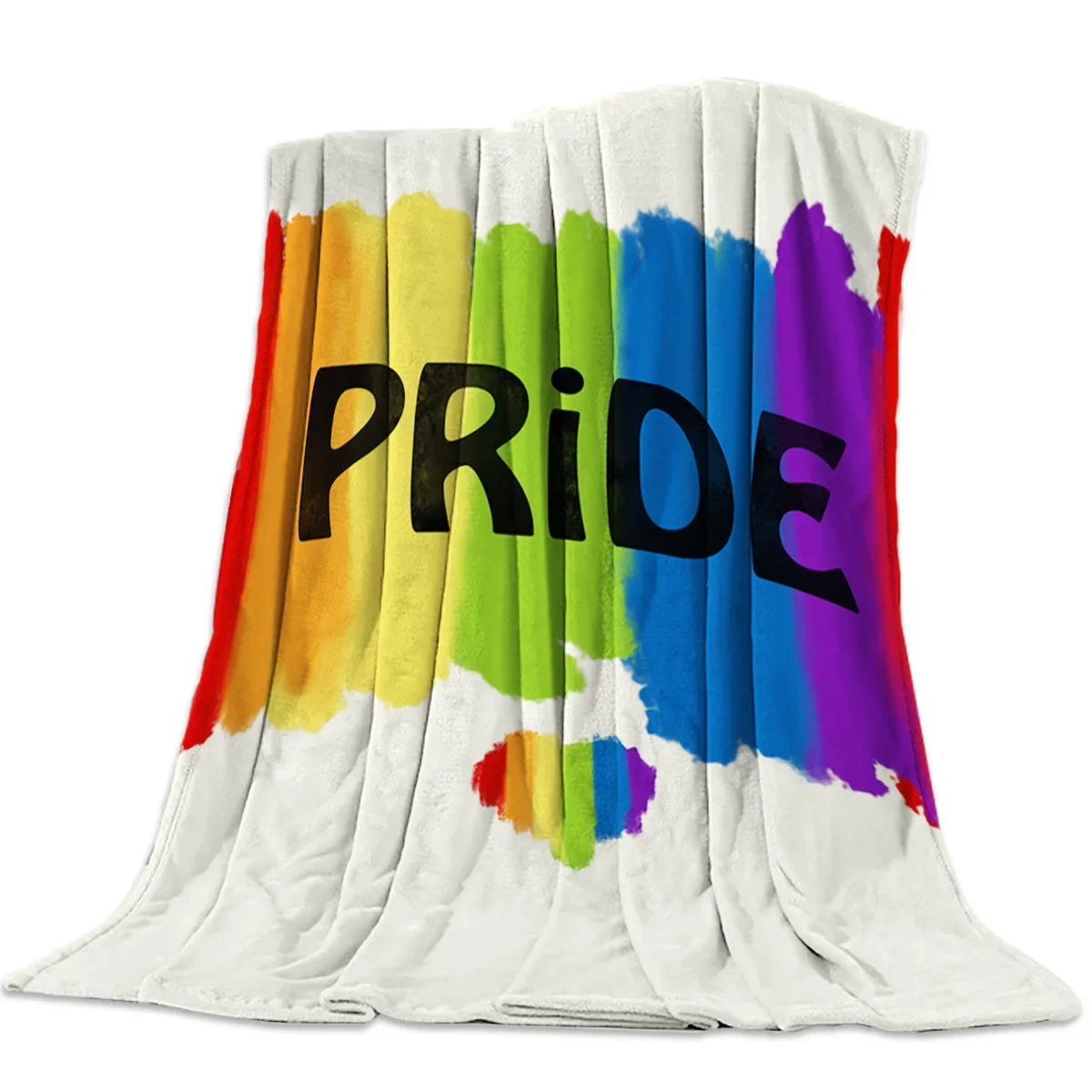 Flannel Blankets Colorful Stripe Lgbt Pride Rainbow Blanket Cushion Warm Throws on Sofa Bed Home Bedspread Travel Fleece Blanket