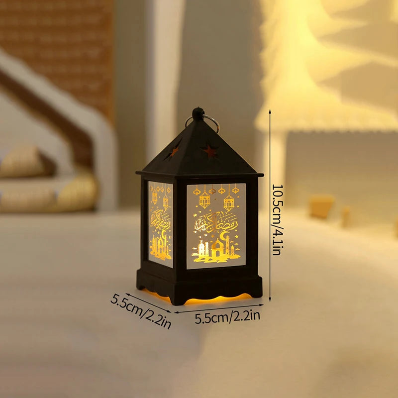 2024 Eid Mubarak Candle Lamp Creative Night Light Lantern Candle Holder Eid Mubarak Islamic Muslim Party Decor  Decorative Lamp