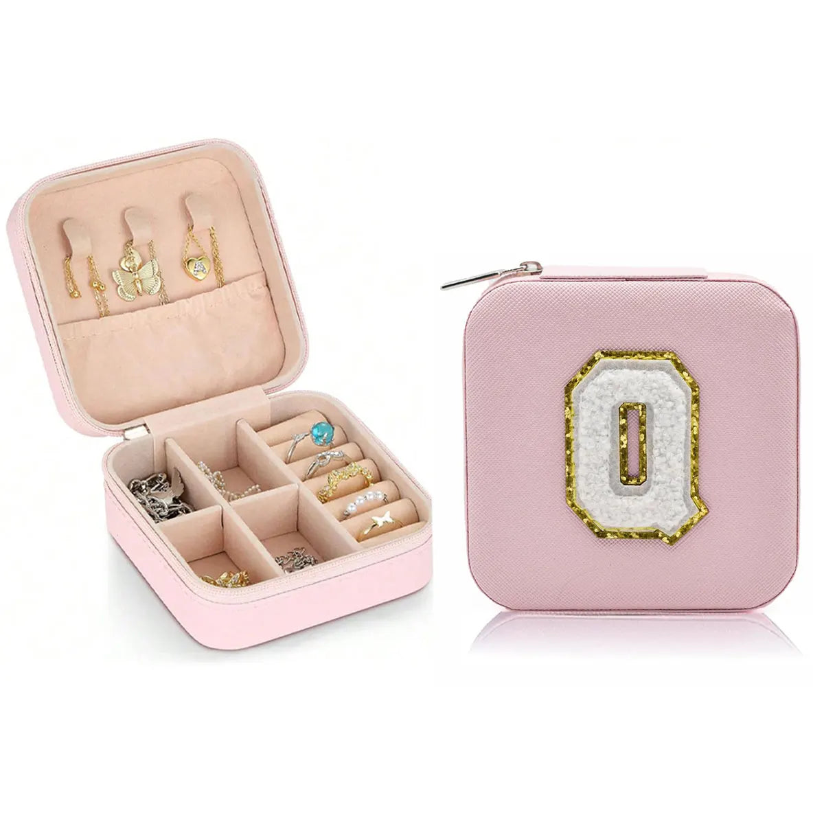 New creative letter jewelry box portable travel ring necklace earrings stud earrings earrings earrings earrings storage box-liu