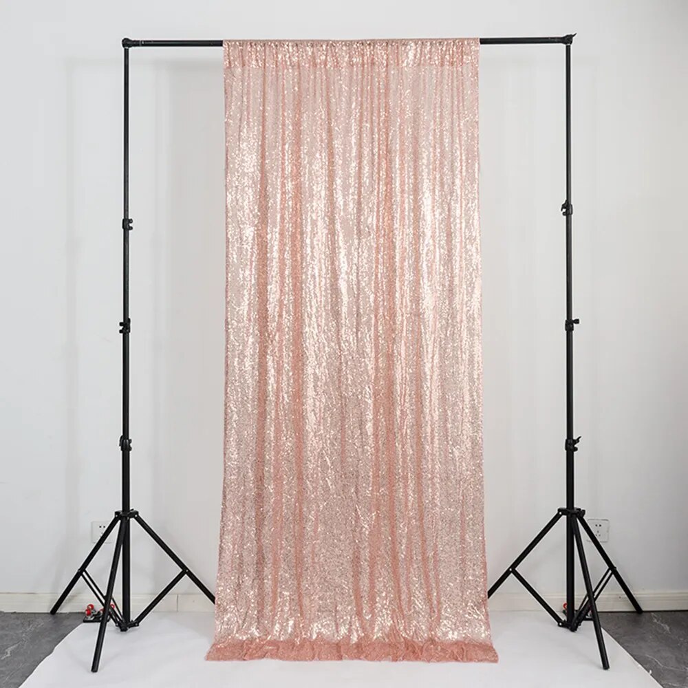 1/2pcs Sequins Wedding Arch Draping Fabric Wedding Glitter Curtain Background Photo Booth Ceremony Reception Backdrop Curtains