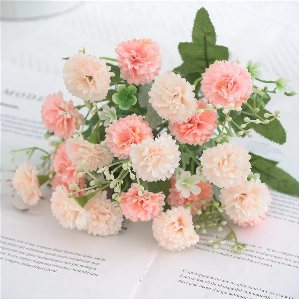 20 flower heads 1 bunch European-style small lilac carnation artificial flowers wholesale home photography soft decoration handm