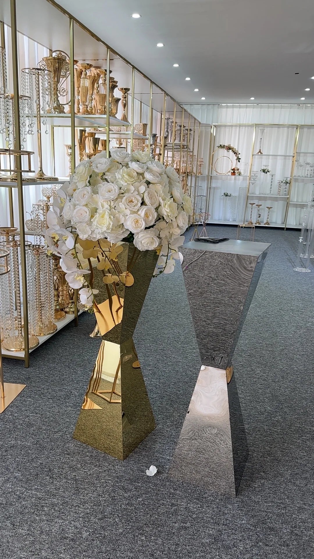 Stainless Steel Flower Stands Vases, Wedding Table Centerpieces, Road Lead, Party Decoration, 1Pc, 2Pcs, 5 Pcs, 6 Pcs, 10Pcs