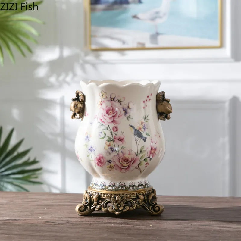 Chinese Ceramic Vase Creative Home Decoration Crafts Flowers Dried Flower Vase Decoration Table Flower Arrangement Decoration
