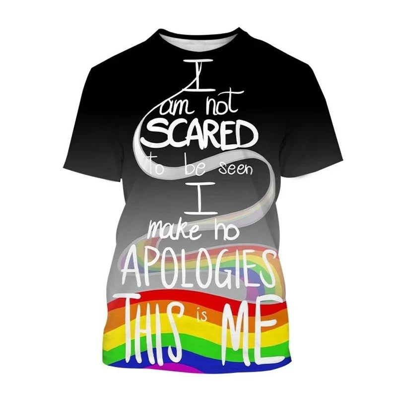 Full Print Happy Pride Day T Shirt For Men Fashion LGBT Graphic Tee Shirts New In Tops & Tees Women Oversized Funny Tshirt Tops