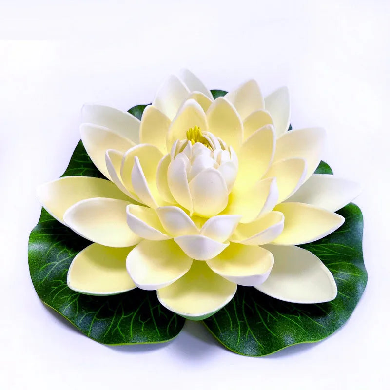 10/17/28/40/60cm Lotus Artificial Flower Floating Fake Lotus Plant Lifelike Water Lily Micro Landscape for Pond Garden Decor