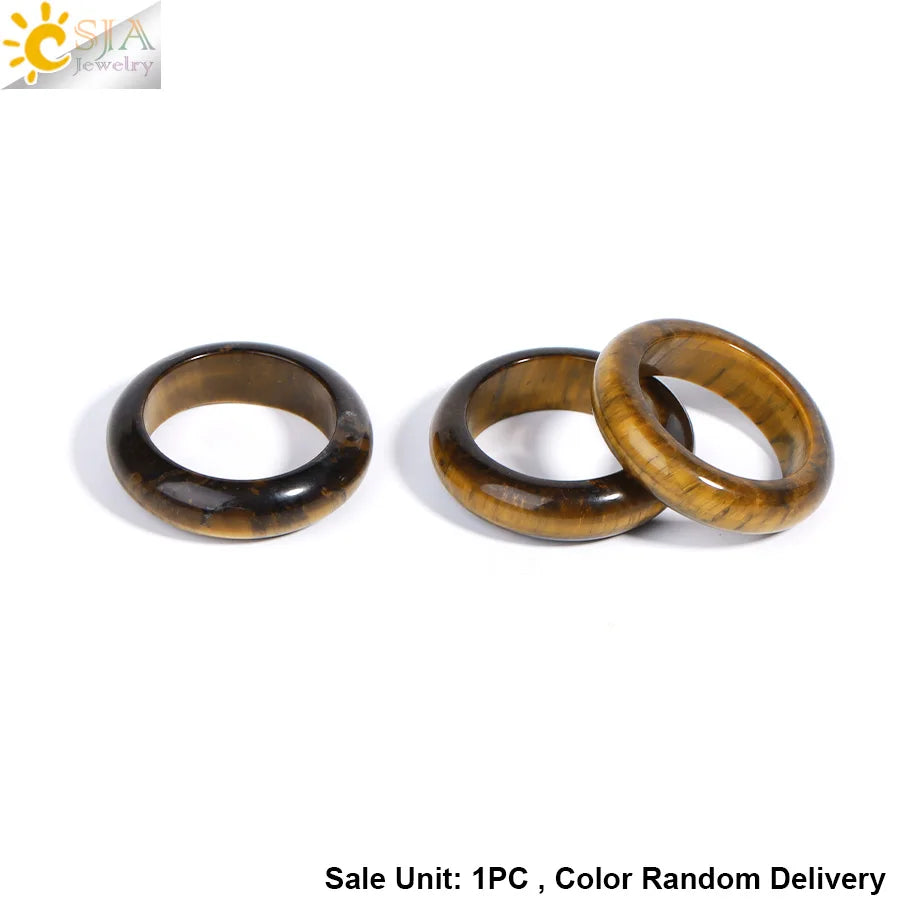 Reiki Crystal Rings for Men Natural Stone Pink Quartz Red Agates Amethyst Running Ring Jewelry 16 17 18 19 20 21 Inner Ring H474