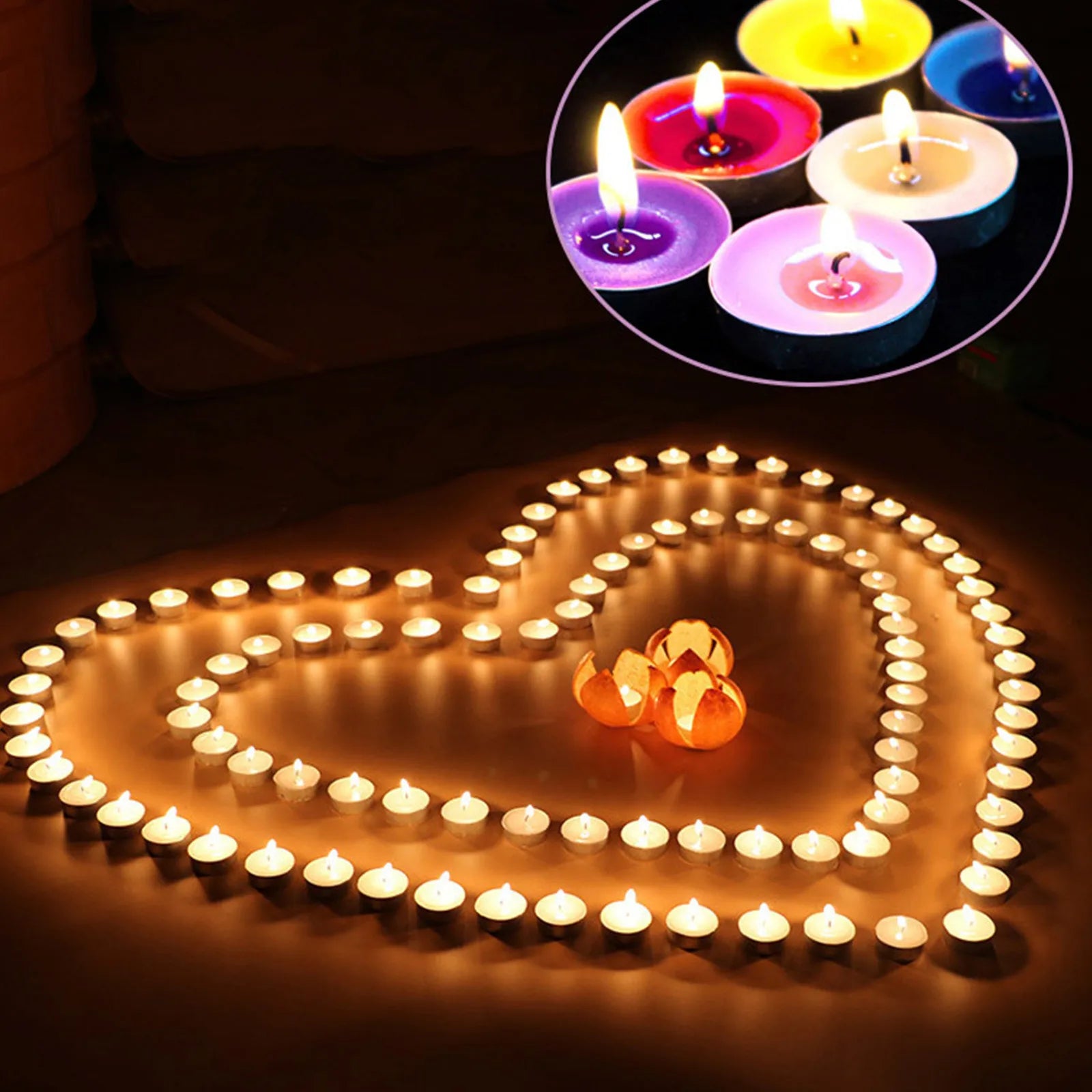 50pcs Round Aromatherapy Candle Birthday Romantic Smokeless Atmosphere Gift Props Wedding Decoration Tea Candle Light Tea Wax