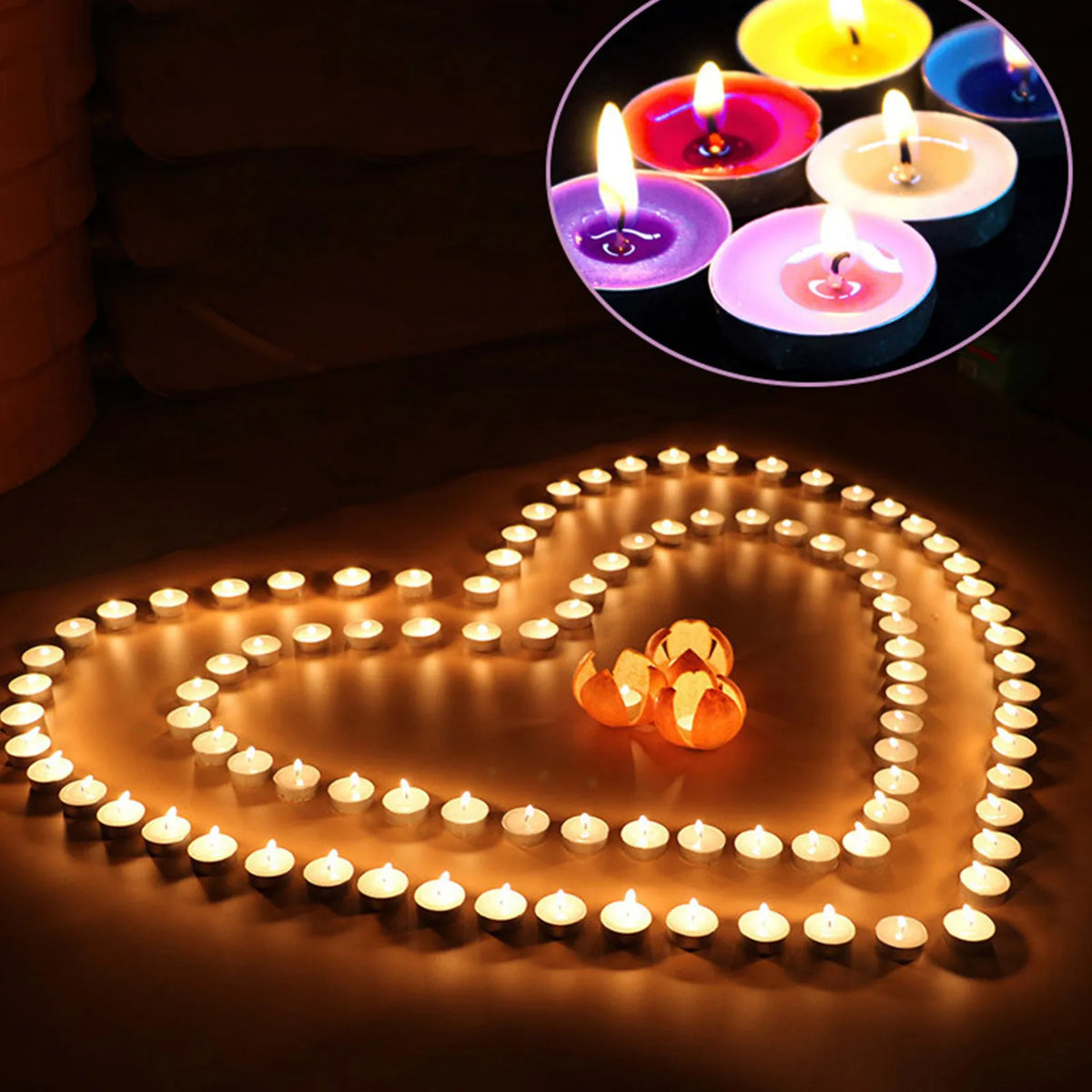 50pcs Round Aromatherapy Candle Birthday Romantic Smokeless Atmosphere Gift Props Wedding Decoration Tea Candle Light Tea Wax