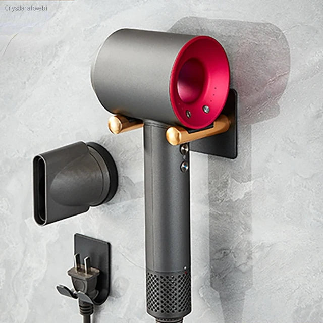 Bathroom Hairdryer Holder Black Gold Storage Rack Wall Mounted  Dryer and Hair Curler Shelf For Dyson Supersonic Hair Dryer Rack