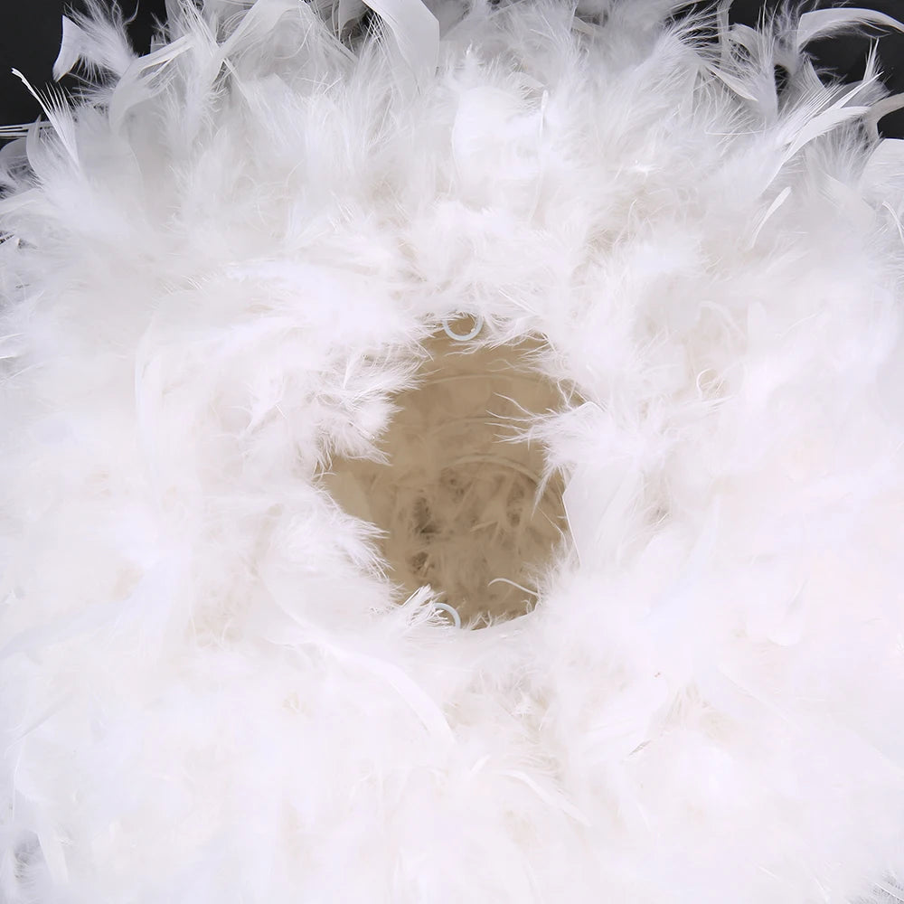 Modern Feather Lamp Chandelier Bedroom Decoration Exhibition Hall Chandelier Simple White Feather LED Lighting