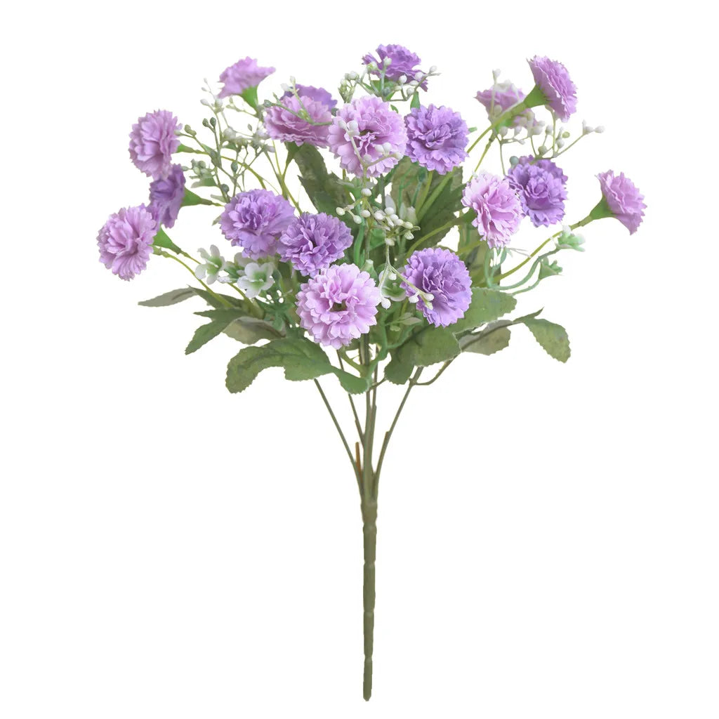 20 flower heads 1 bunch European-style small lilac carnation artificial flowers wholesale home photography soft decoration handm