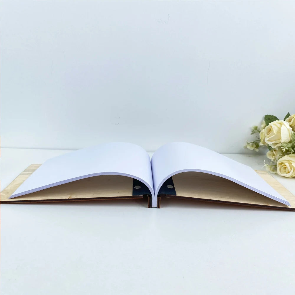 Personalized Sign Wedding Guest Book Custom Rustic Memory Wooden Guest Signatures Book Album Alternative Mariage Decoration