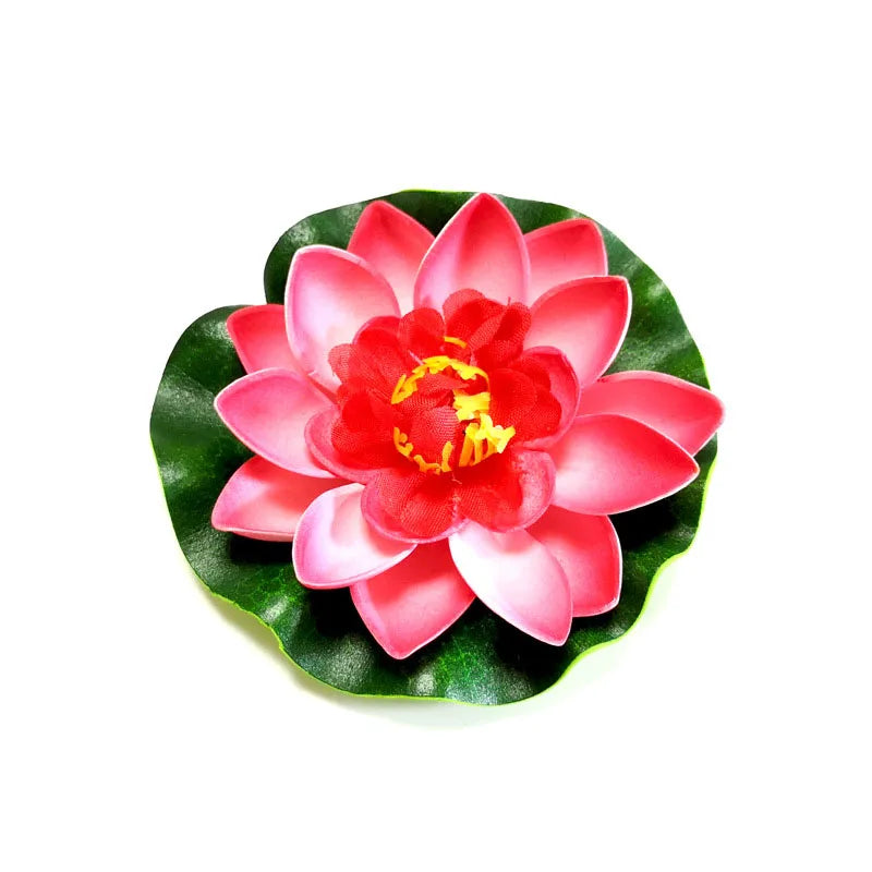 10/17/28/40/60cm Lotus Artificial Flower Floating Fake Lotus Plant Lifelike Water Lily Micro Landscape for Pond Garden Decor