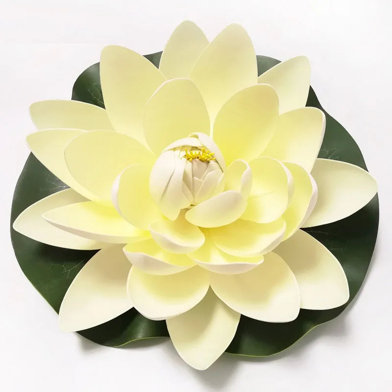10/17/28/40/60cm Lotus Artificial Flower Floating Fake Lotus Plant Lifelike Water Lily Micro Landscape for Pond Garden Decor