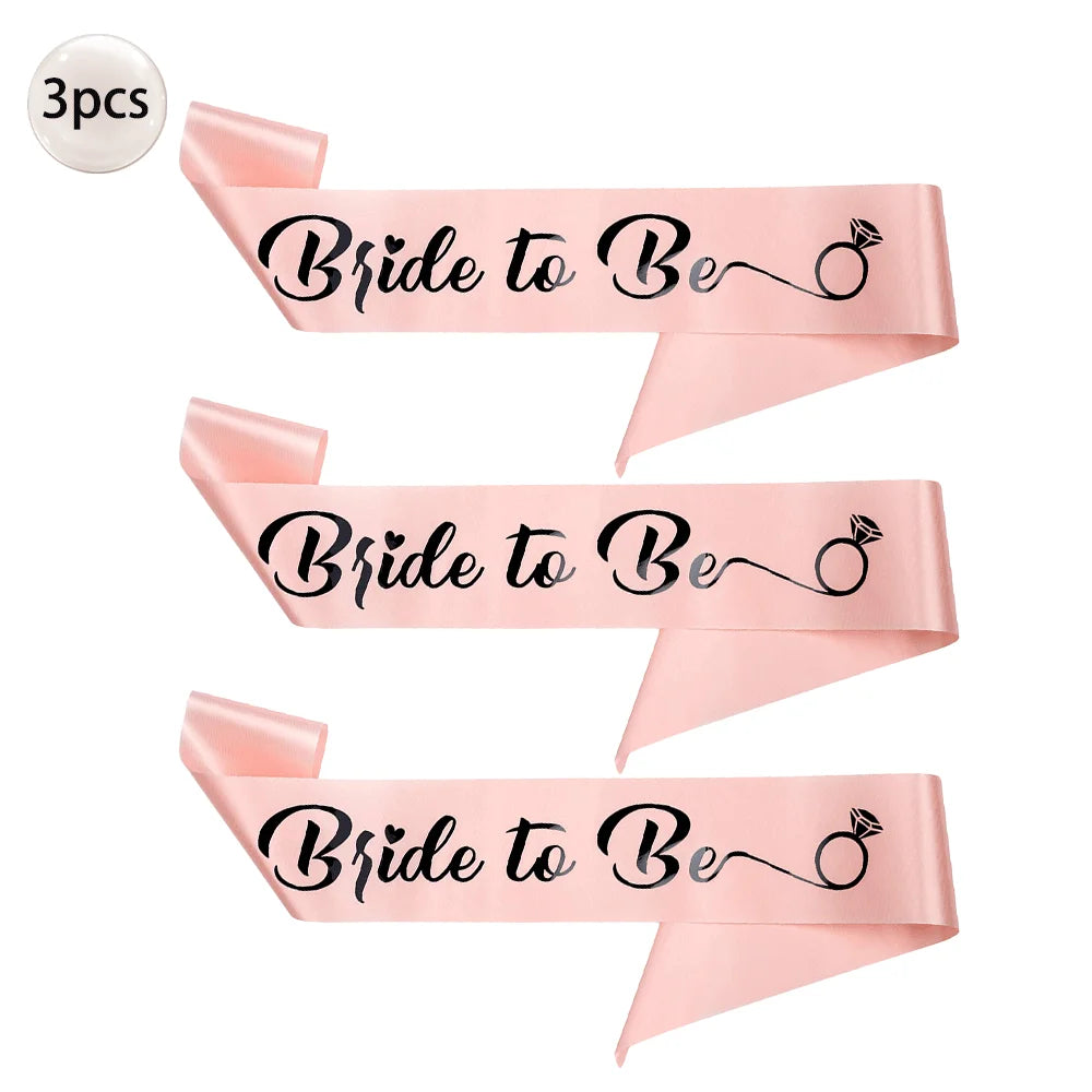 Bride to Be Bachelorette Party Sash with Gold Foil Lettering Bridal Shower Wedding Engagement Team Bride Sash Hen Party Supplies