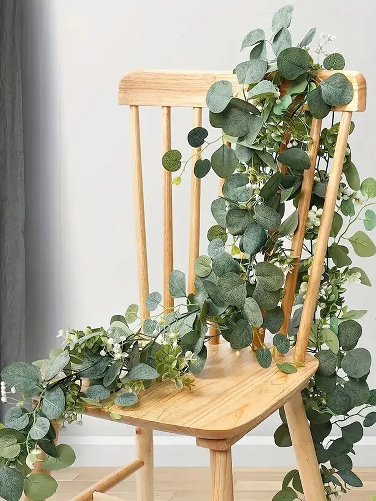 1pc Artificial Eucalyptus Rose Flowers Vine Gypsophila Floral Greenery Garland for Wedding Spring Home Party Craft Table Runner