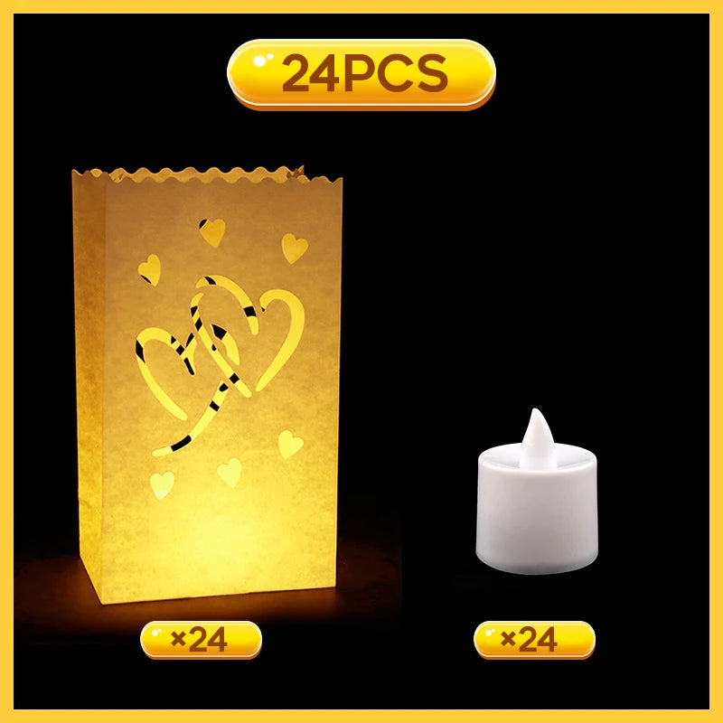 Will You Marry Me Proposal Decoration Paper Bag With LED Candle For Wedding Proposals Anniversary Decorations and Celebration