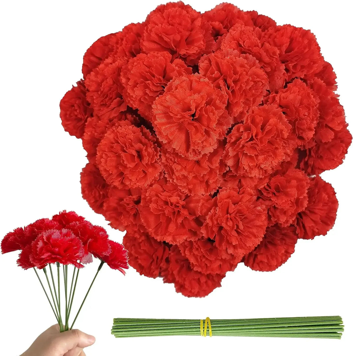50Pcs Mexican Marigold Artificial Flowers for Day of The Dead Diwali Home DIY Craft Party Halloween Dia De Los Muertos Decor
