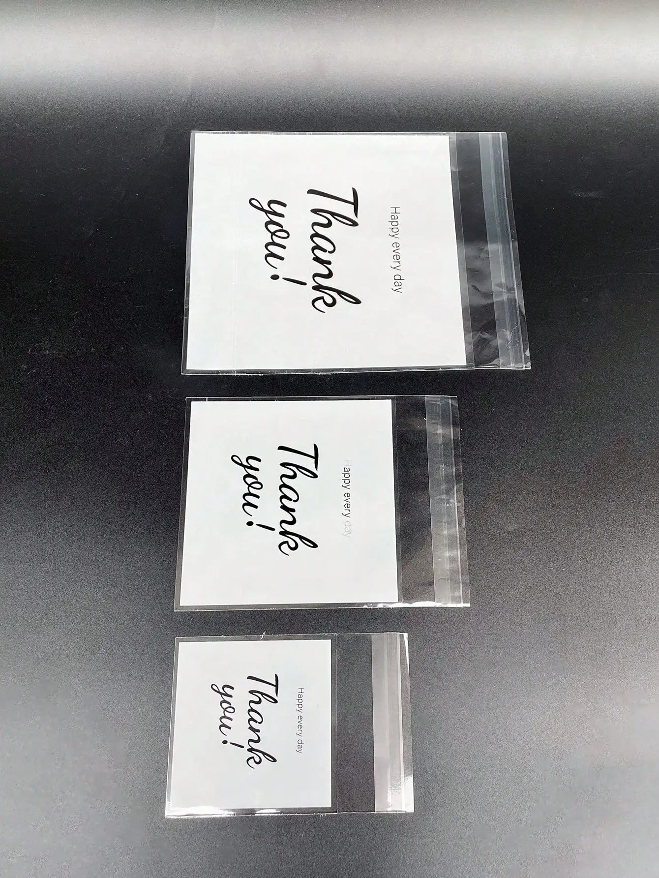 100pcs 3 Sizes Thank You Printed OPP Self-sealing Bags, Small Gift Bags For Gift And Party Decoration