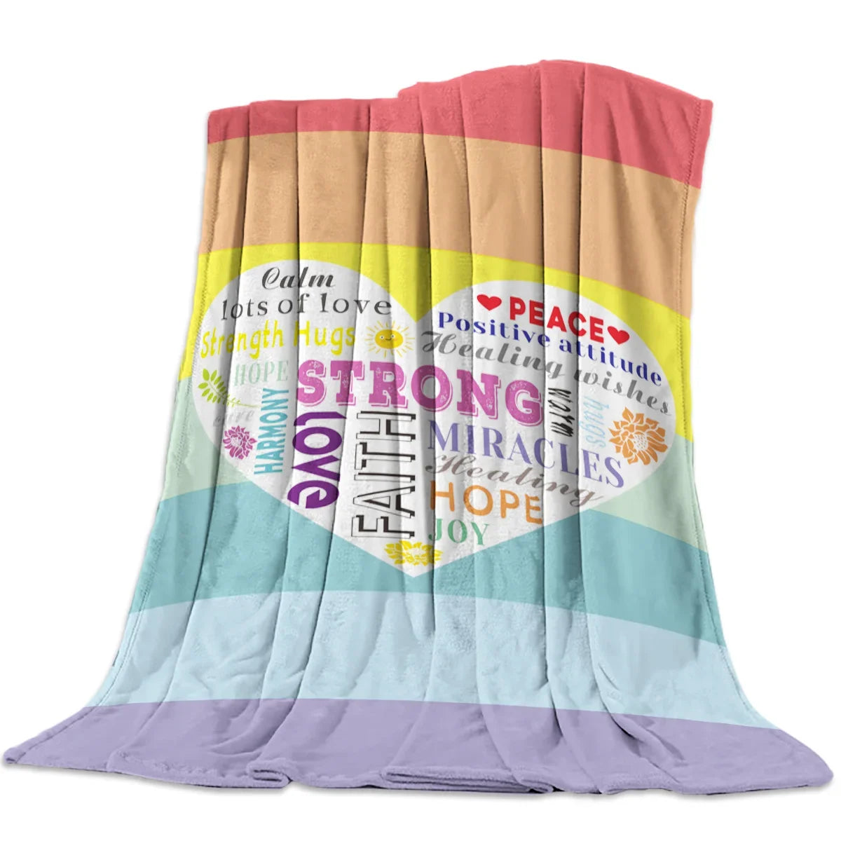 Flannel Blankets Colorful Stripe Lgbt Pride Rainbow Blanket Cushion Warm Throws on Sofa Bed Home Bedspread Travel Fleece Blanket