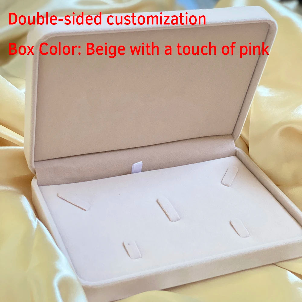 Custom Flannel Jewelry Box Necklace Ring Earring Nail Bracelet Jewelry Box Gift Boxs For Bride Bridesmaid Wedding Jewelry Box