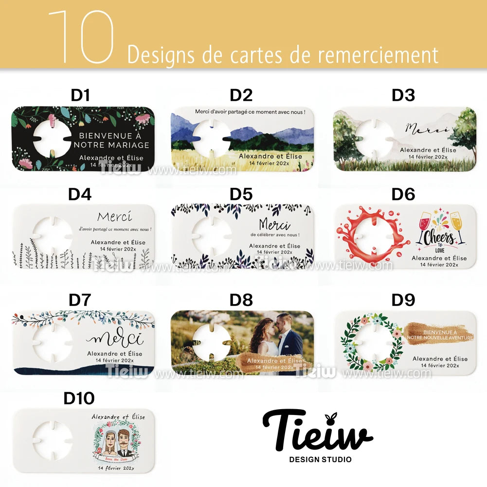 Personalized Cork bottle cap with thank you card for Marriage guests, embaved Wood thank you gifts, personalized Souvenirs for eco-friendly and rustic reception